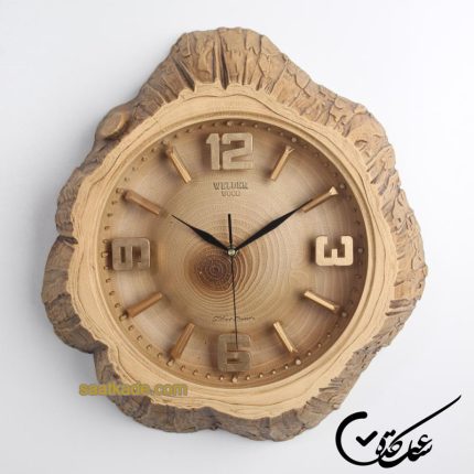 ساعت دیواری ولدر طرح چوب تنه درخت ساعت کده